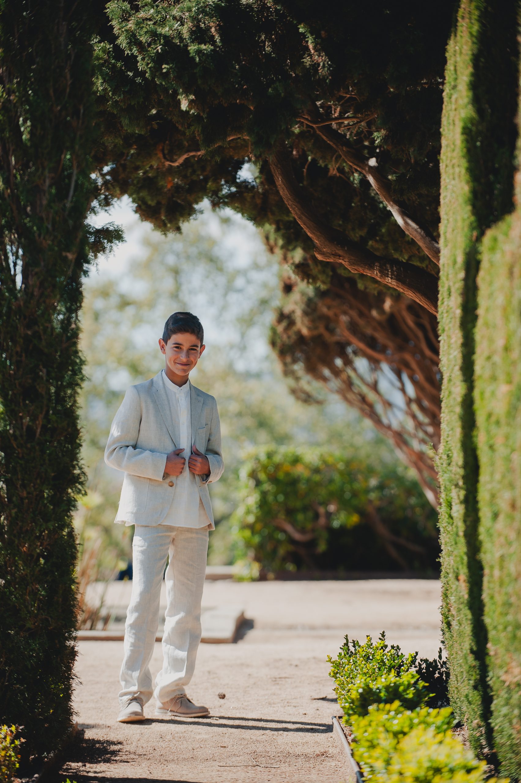 Xavi durante sesión de comunión en Montjuïc